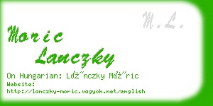 moric lanczky business card